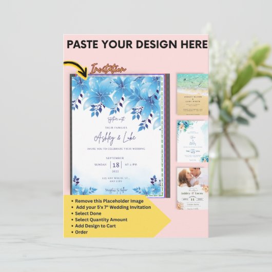 Canva Faire-part de mariage et enregistrer le Modè (Debout devant)