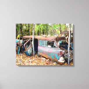Canvas 1957 Chevy Nomad Nostalgia Junkyard Art Afdruk
