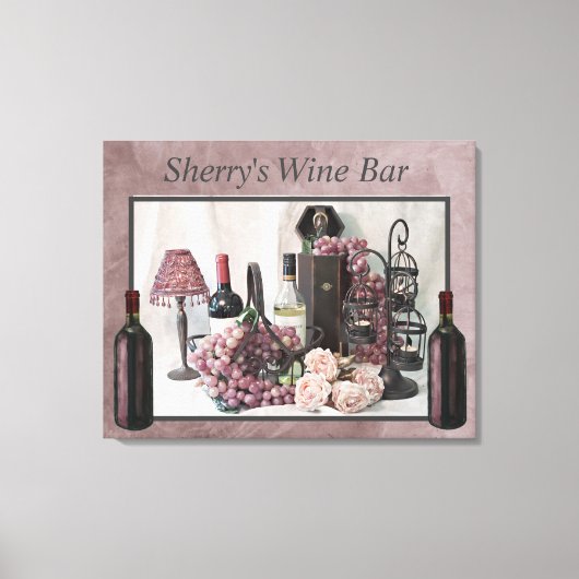 Canvas 30 x 24-inch "Sherry's" wijnstang (Voorkant)