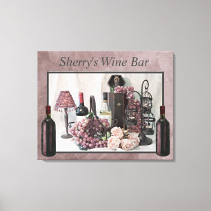 Canvas 30 x 24-inch "Sherry's" wijnstang Afdruk