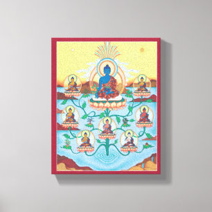 CANVAS - 8 Medicine Buddhas - Masters of Healing Afdruk