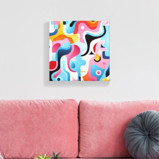 Canvas - Abstracte eieren voor het ontbijt (Insitu (Woonkamer))