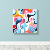 Canvas - Abstracte eieren voor het ontbijt Afdruk (Insitu (Houten vloer))