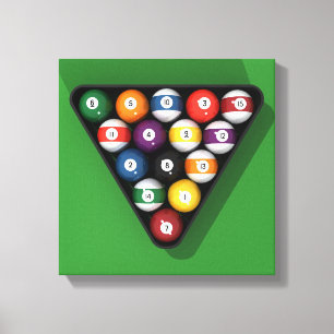 Canvas afdrukken: Gestapelde poolballen / biljarte Afdruk