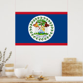 Canvas afdrukken met vlag van Belize Poster (Keuken)