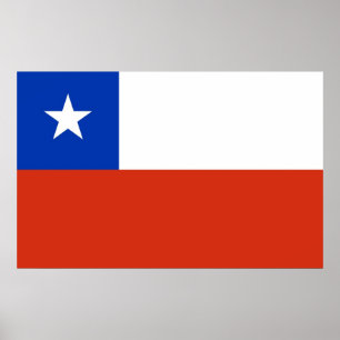 Canvas Afdrukken met vlag van Chili Poster