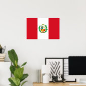 Canvas afdrukken met vlag van Peru Poster (Thuiskantoor)