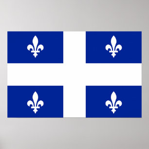 Canvas afdrukken met vlag van Quebec, Canada Poster