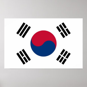 Canvas Afdrukken met vlag van Zuid-Korea Poster