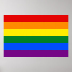 Canvas afdrukken met vlag voor regenboog LGBT Poster