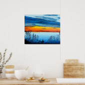 Canvas afdrukken met zonsondergang poster (Keuken)