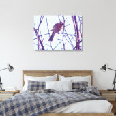 Canvas Afdrukken - Rood Sparrow in Tree (Insitu (Slaapkamer))