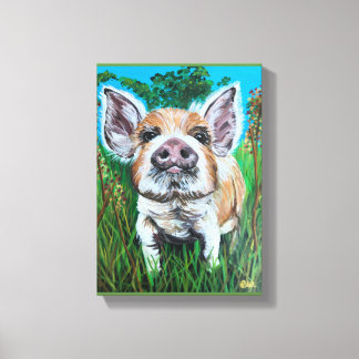 Canvas Art 8x10 gewikkeld canvas "Happy Piglet"