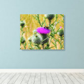 Canvas Art Bee op Thistle Afdruk (Insitu (Houten vloer))