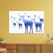 Canvas Art-Blue Herten witte wasborden (Insitu (Woonkamer))