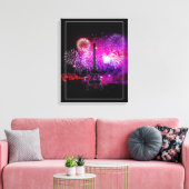 Canvas Art-Eiffeltoren Vuurwerk Afdruk (Insitu (Woonkamer))