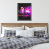 Canvas Art-Eiffeltoren Vuurwerk Afdruk (Insitu (Slaapkamer))