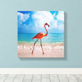 Canvas Art-Flamingo Afdruk (Insitu (Houten vloer))