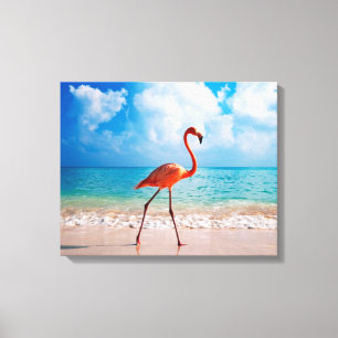 Canvas Art-Flamingo Afdruk