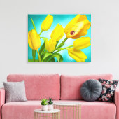 Canvas Art-gele tulpen (Insitu (Woonkamer))