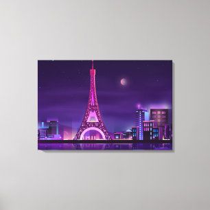 Canvas Art-Paris Night Afdruk
