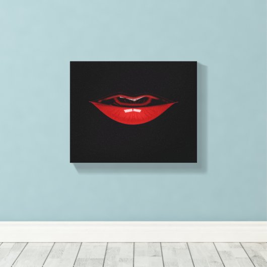 Canvas Art-rode lippen (Insitu (Houten vloer))