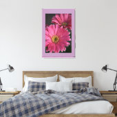 Canvas Art-roze madeliefjes (Insitu (Slaapkamer))