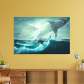 Canvas Art-Surfer Wave Afdruk (Insitu (Woonkamer))