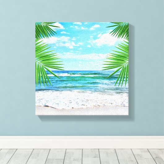 Canvas Art-tropisch strand (Insitu (Houten vloer))