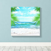 Canvas Art-tropisch strand Afdruk (Insitu (Houten vloer))