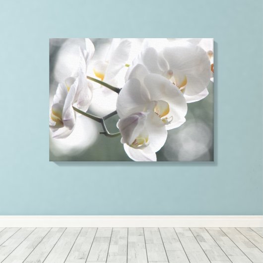 Canvas Art-witte orchideeën (Insitu (Houten vloer))
