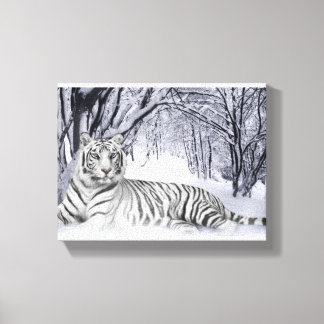 Canvas Art witte tijger Afdruk