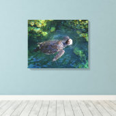 Canvas Art-Zee Turtle Afdruk (Insitu (Houten vloer))
