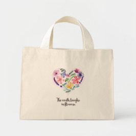Canvas Baf - De aarde lacht in bloemen Mini Tote Bag