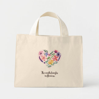 Canvas Baf - De aarde lacht in bloemen Mini Tote Bag