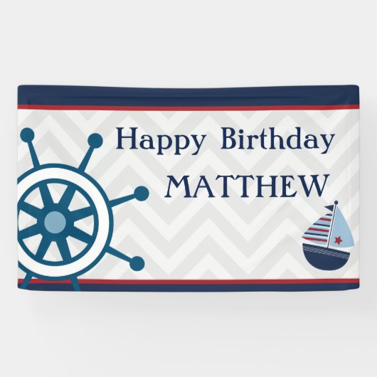 Canvas Birthday Party Sailor Spandoek (Horizontaal)