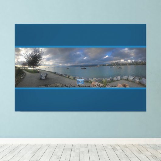 Canvas Blauwgroen (Water Front 24) RFPMDesigns ©️2 Afdruk (Insitu (Houten vloer))