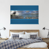 Canvas Blauwgroen (Water Front 24) RFPMDesigns ©️2 Afdruk (Insitu (Slaapkamer))