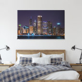 Canvas - Chicago Skyline Illinois met Night Sky Afdruk (Insitu (Slaapkamer))