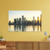 Canvas - Chicago Skyline in Illinois op Sunset (Insitu (Woonkamer))