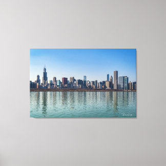 Canvas - Chicago Skyline Lake Michigan Illinois Afdruk