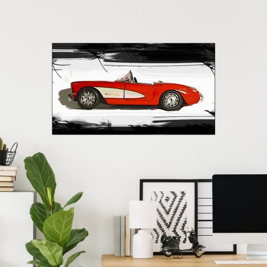 Canvas Corvette Poster (Thuiskantoor)