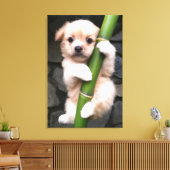 Canvas Cute Puppy Gaejook 개죽이  Afdruk (Insitu (Woonkamer))