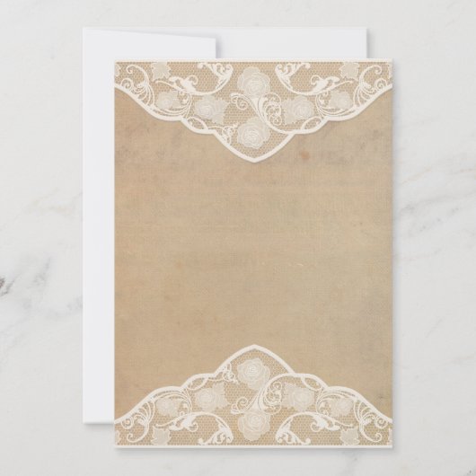Canvas en Lace Effect bruiloft uitnodigingen (Achterkant)