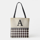 canvas geruit monogram draagtas (Achterkant)