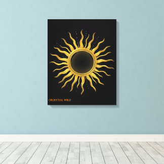 Canvas Gouden Zonsverduistering Hemels Muurkunst Afdruk