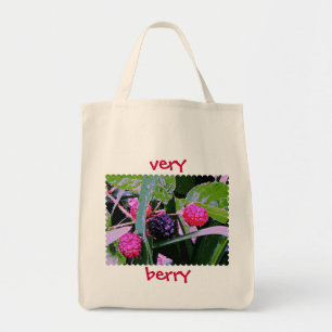 Canvas Grocery Canvas tas - Blackberries op wijn