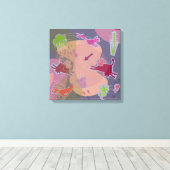 Canvas happy cows afdruk (Insitu (Houten vloer))