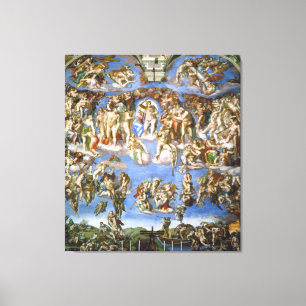 Canvas Het laatste arrest Fresco van Michelangelo Afdruk