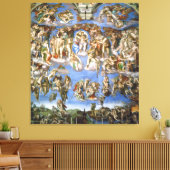 Canvas Het Laatste Oordeel Fresco van Michelangelo Afdruk (Insitu (Woonkamer))
